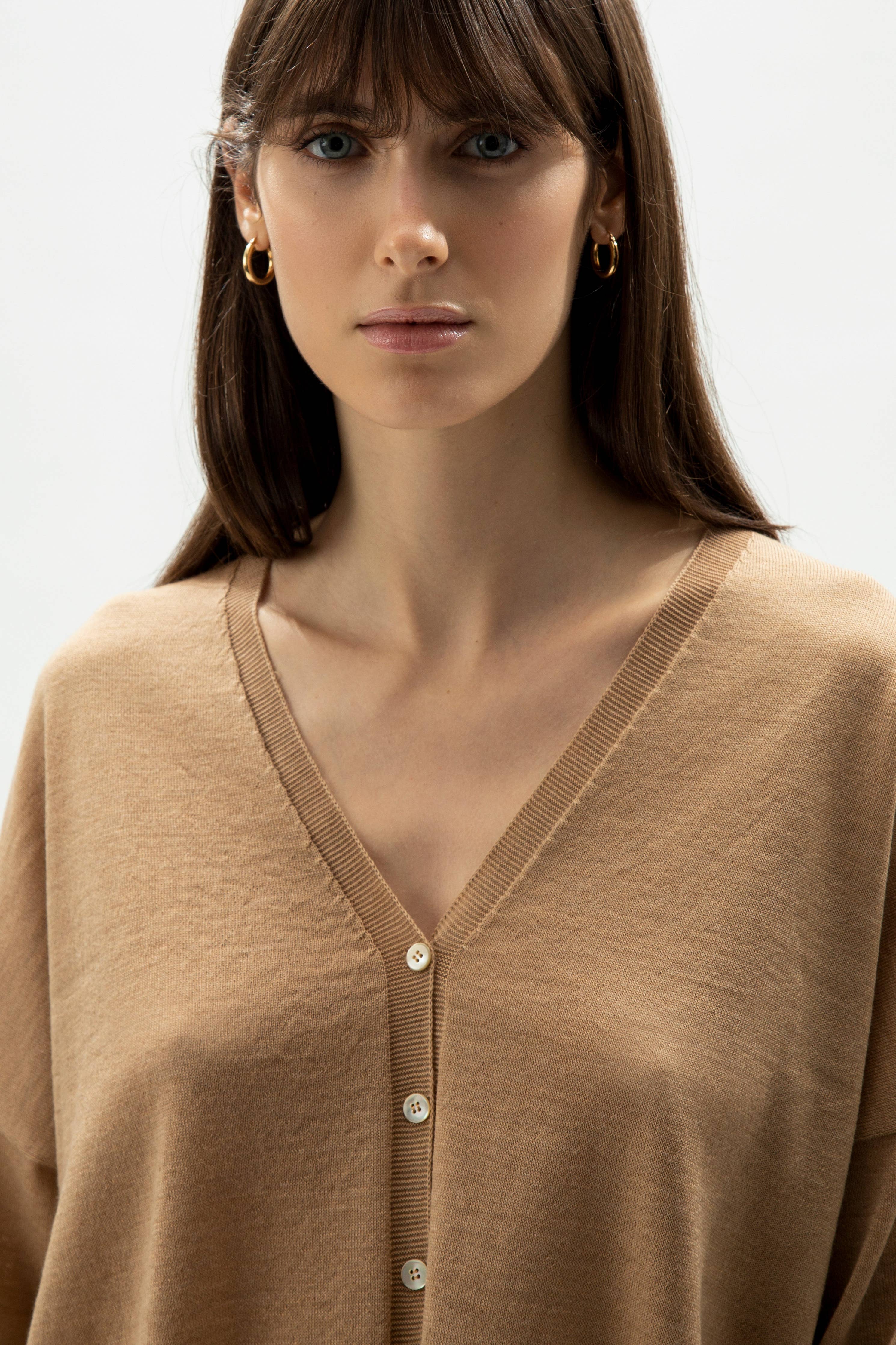 Cardigan col V en Laine Mérinos extra fine, LÈMME