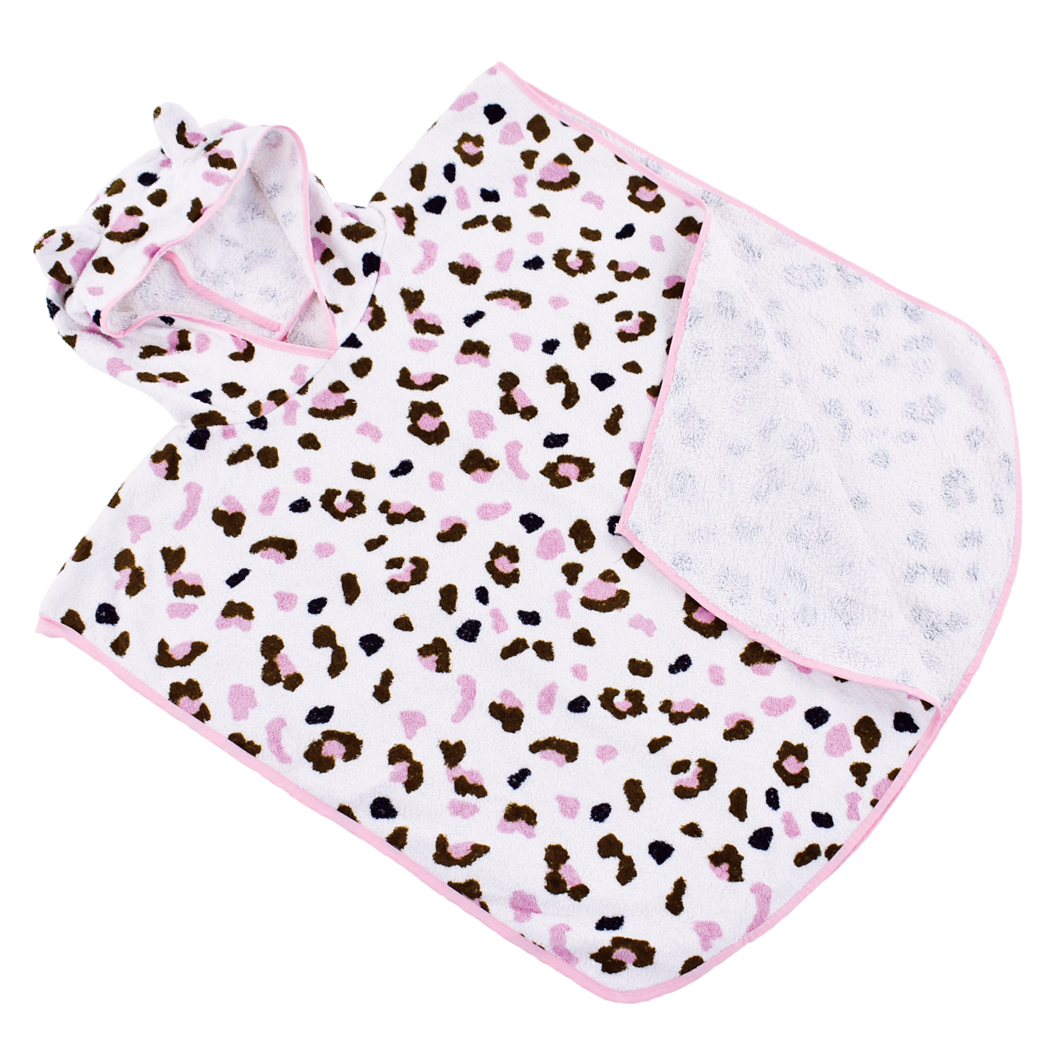 Swim Essentials Strandponcho in Offwhite Panther-Print 65 x 65 cm