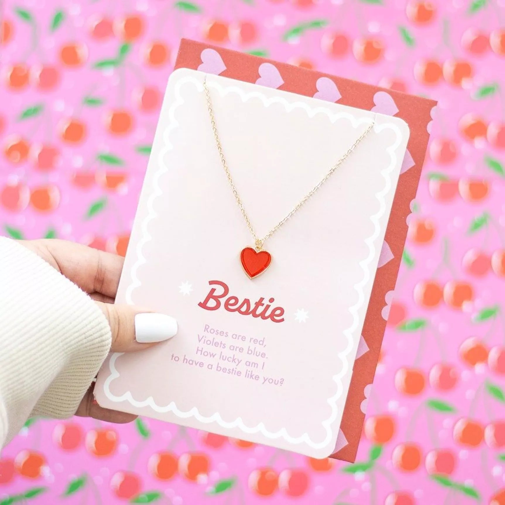 Grußkarte „Bestie“ inkl. Bester-Freundin-Halskette
