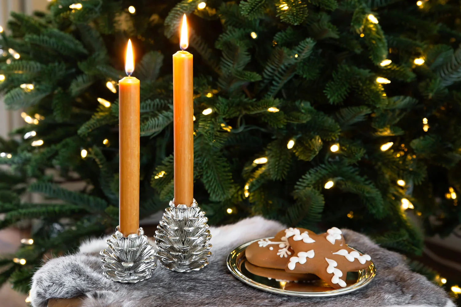 Ljusstake “Pinecone” – 9 cm / 6 cm (silverfinish) – EDZARD