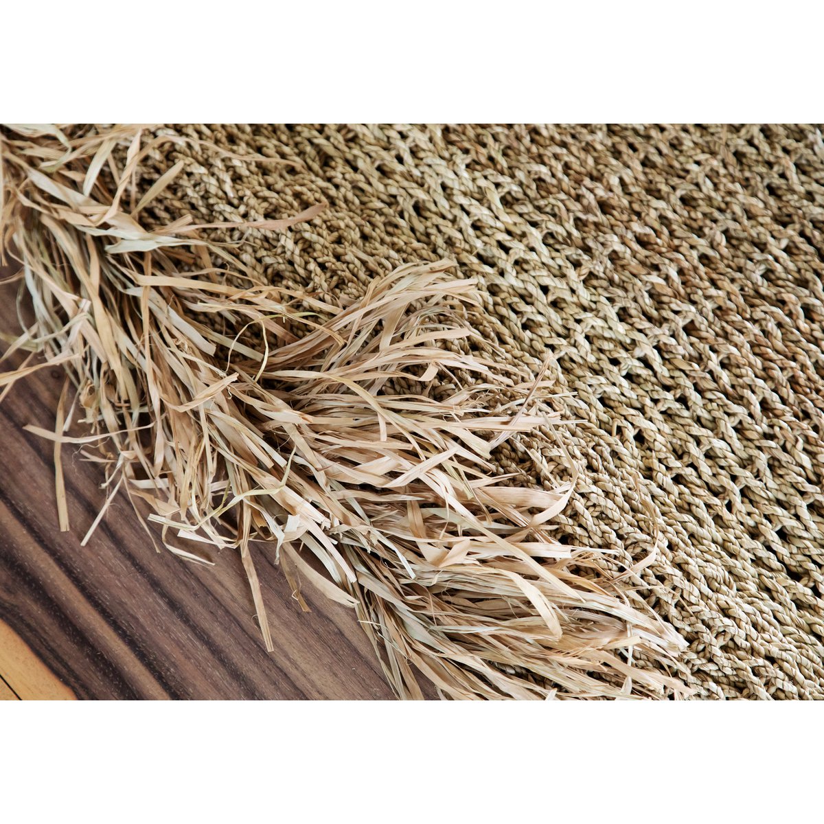Tapis à franges en matière naturelle – 180x240 cm
