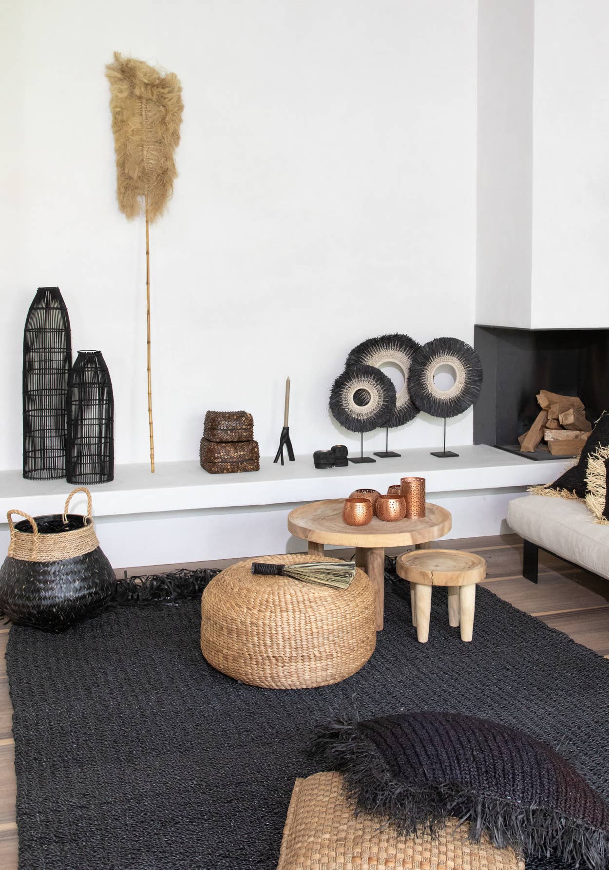Le chandelier Triple Twig - Noir