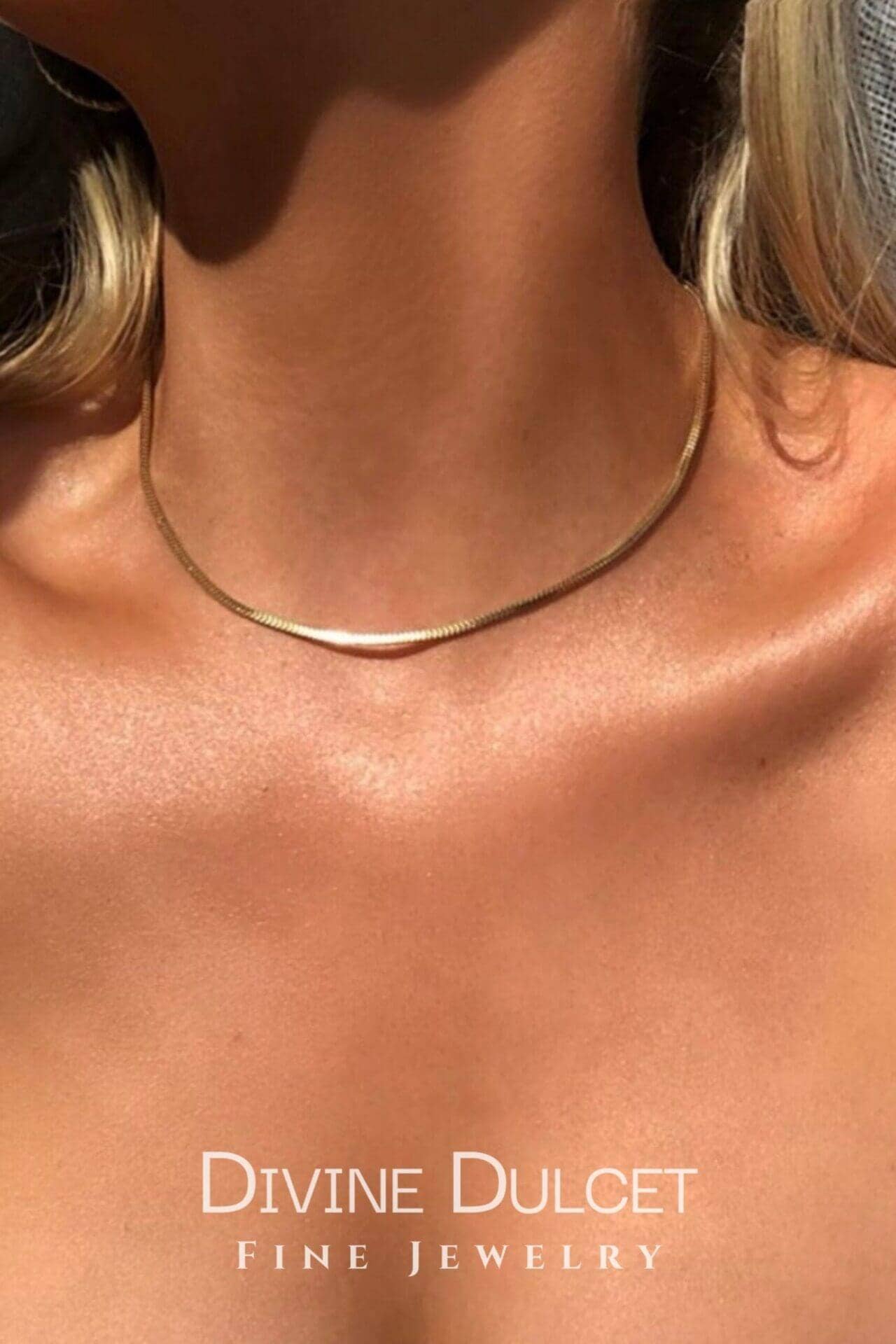 Collier Ras du Cou Maille Plate | Plaqué Or 18 Carats