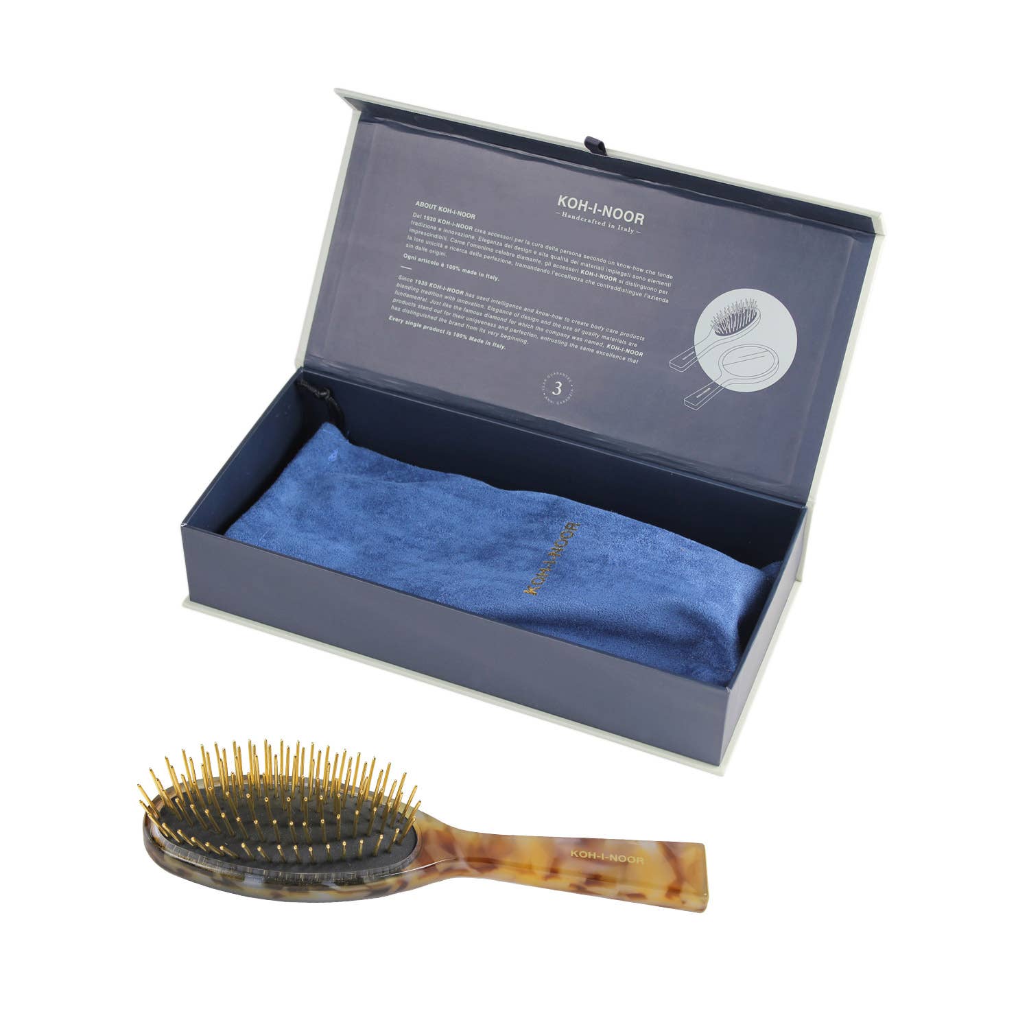 LUXUS | Handgefertigte exklusive Haarbürste mit goldenen Spitzen