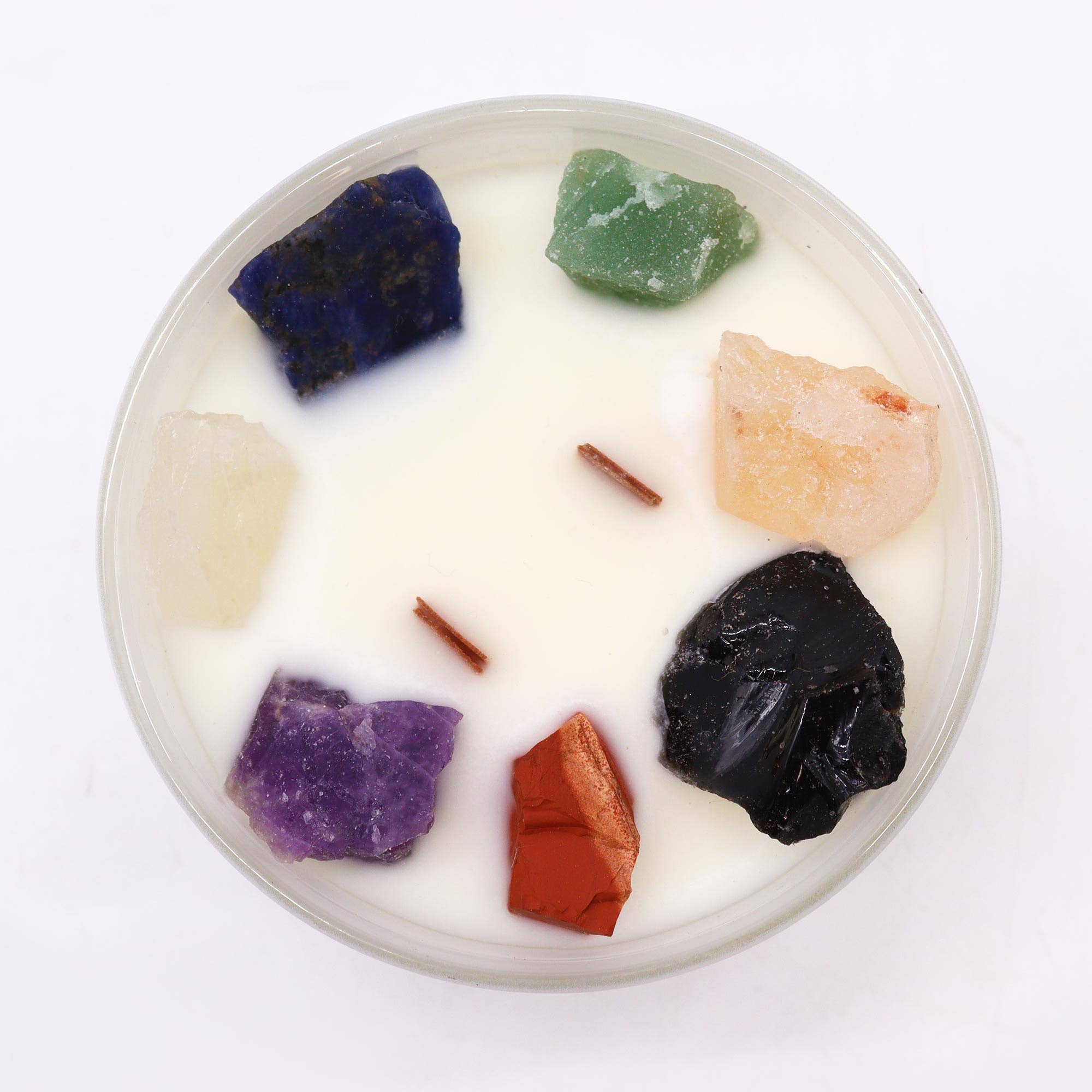 Bougie en cristal des sept chakras | Lumière pour l&