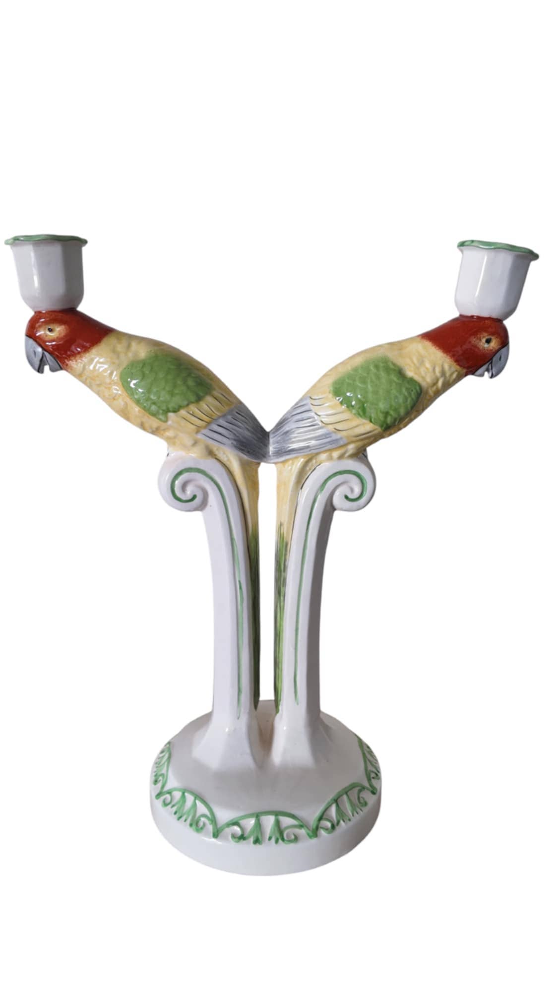 Papegojljusstake – Art déco-dröm i keramik