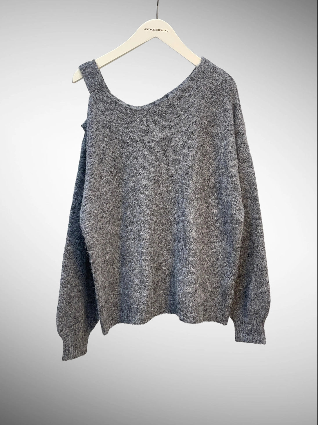 Asymmetrischer Pullover aus Wollmix