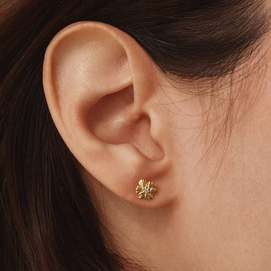 Aleli Blomörhängen – Cubic Zirconia | Guldpläterade