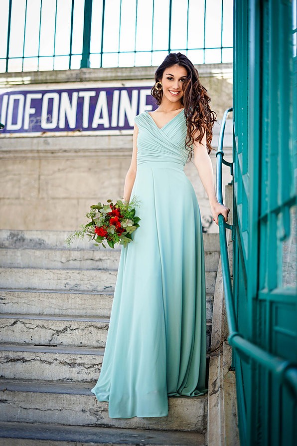 Dress with slit and plunging back, Eva & Lola