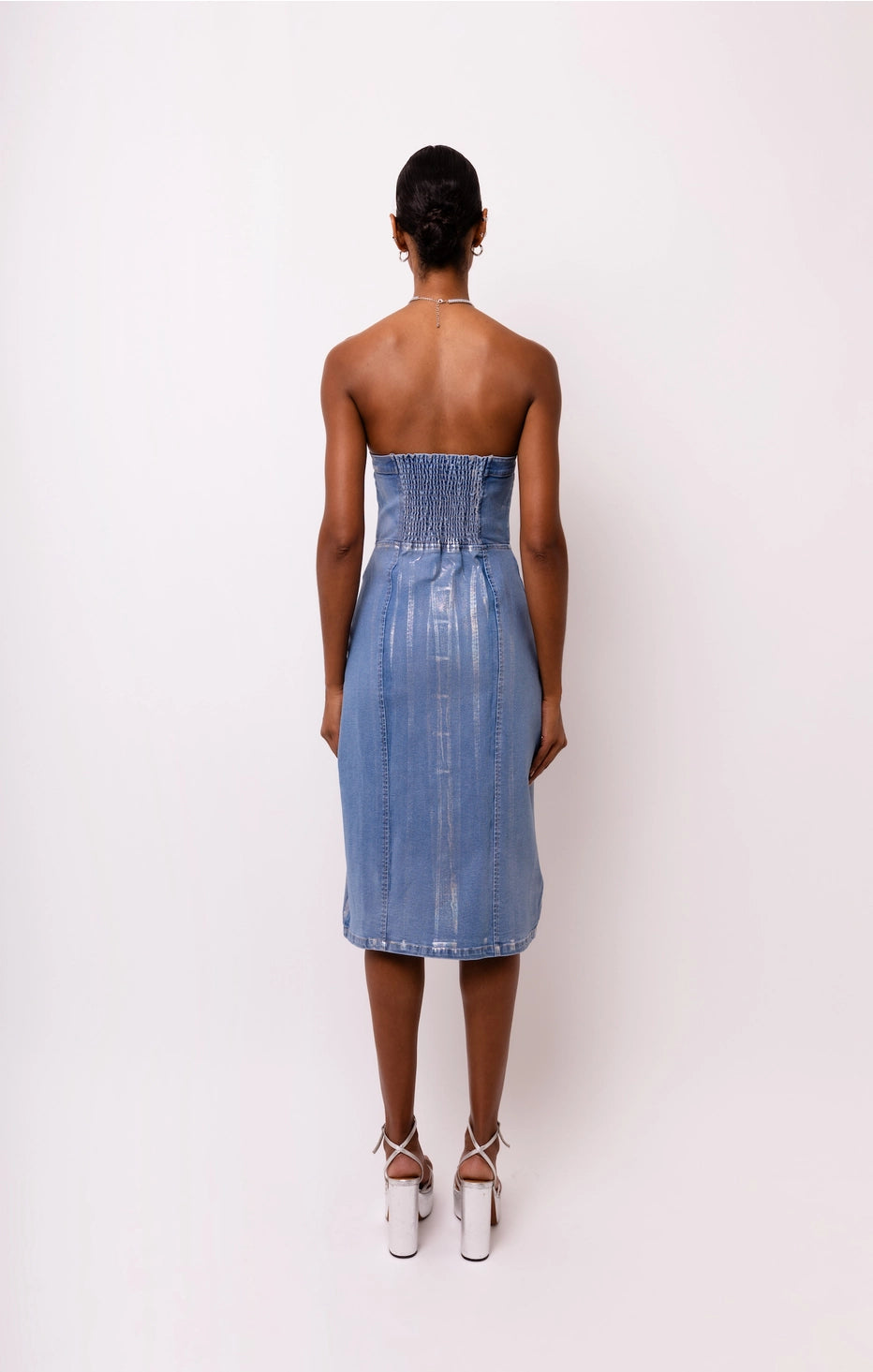Sadie Stretch Denim Bandeau Dress, AmyLynn