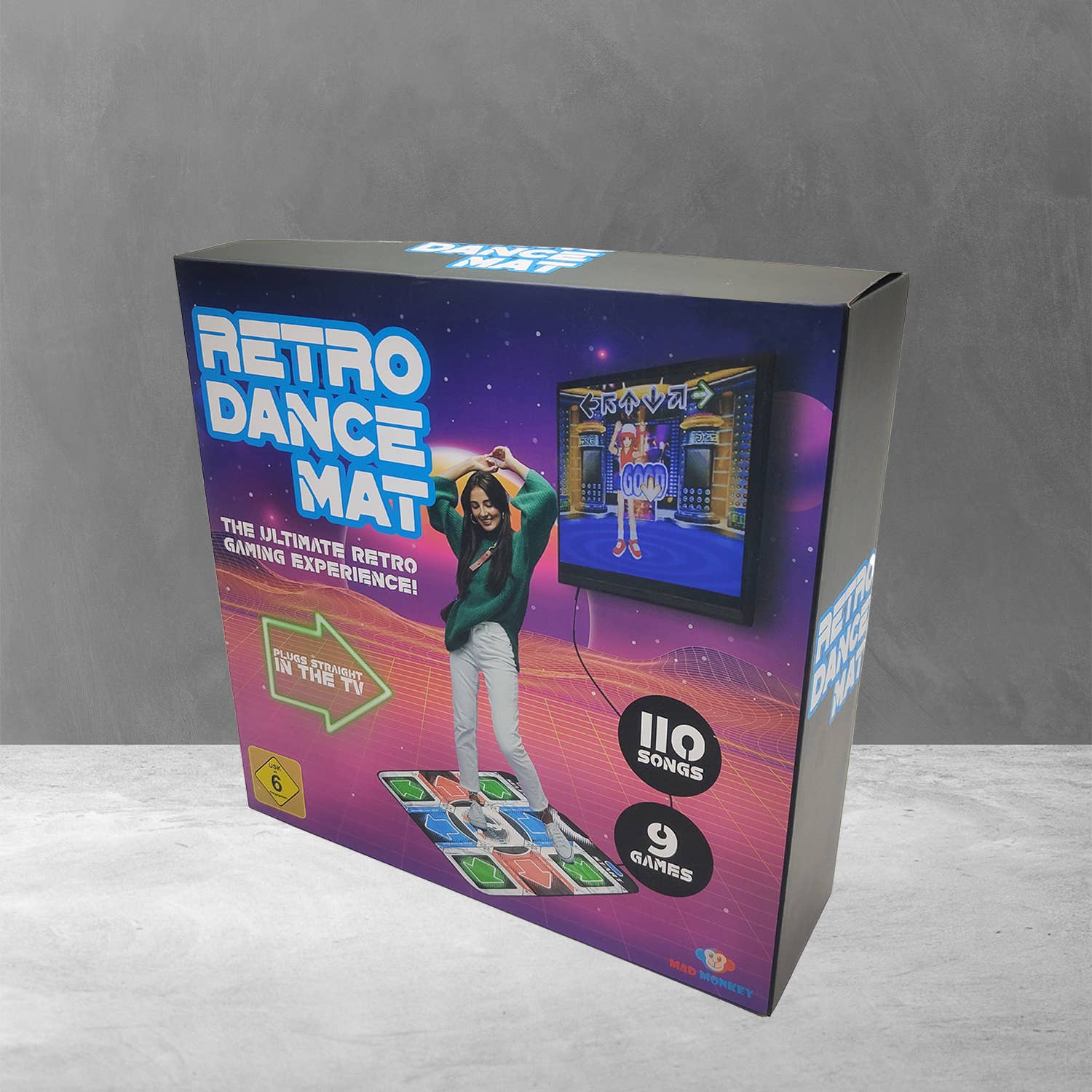 Retro Tanzmatte – für TV (AV-Anschluss)