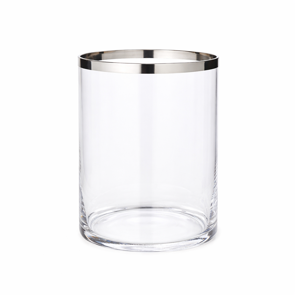 Molly | Lykta i handblåst kristall med platinakant