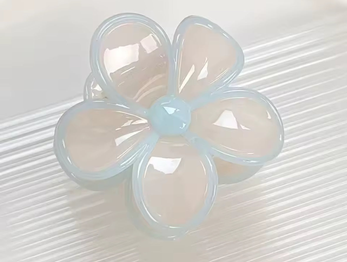 Frangipani Haarspange | Sommerlicher Blütentraum in Jelly-Farbe