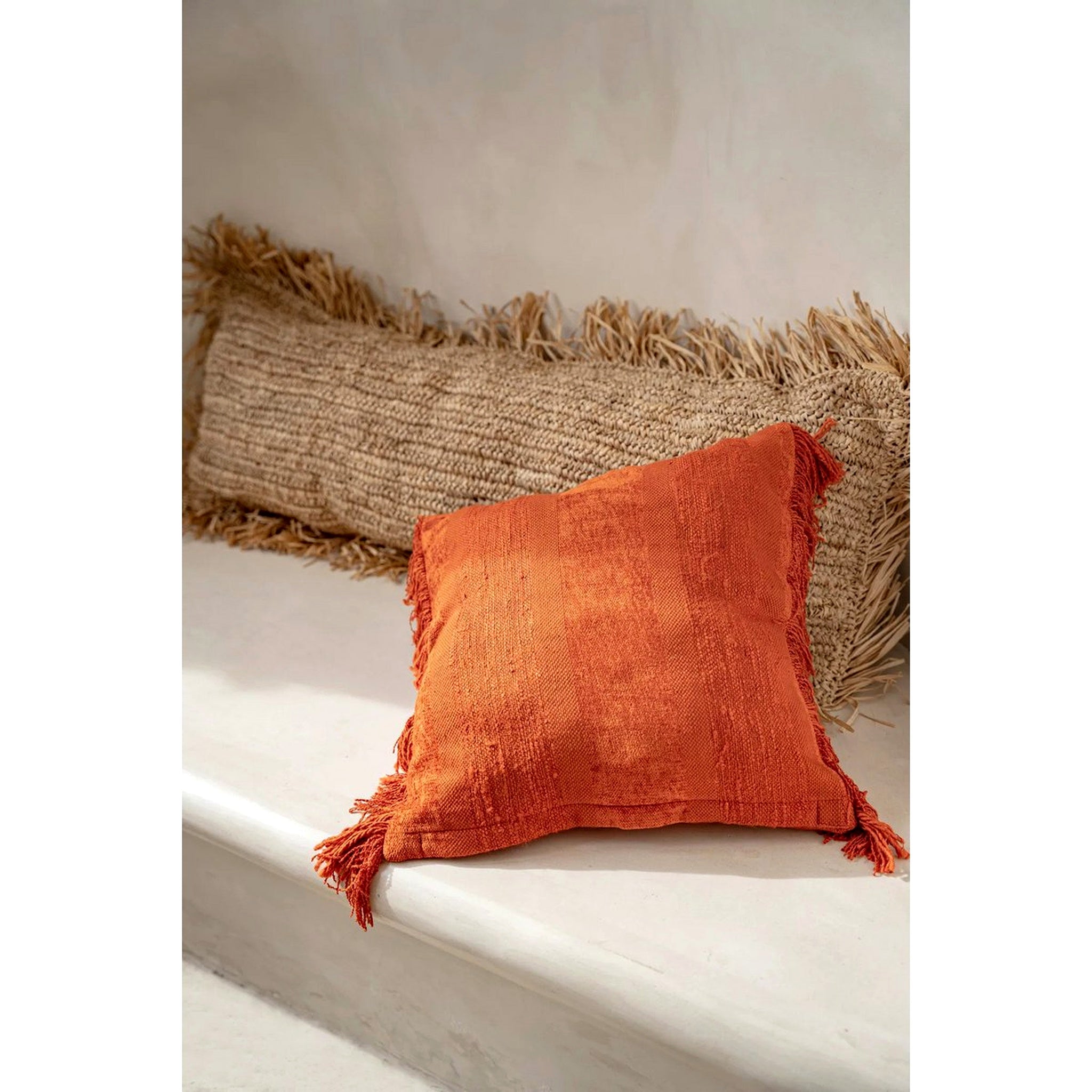 Der Raffia-Kissenbezug rechteckig – Natur – 35x100