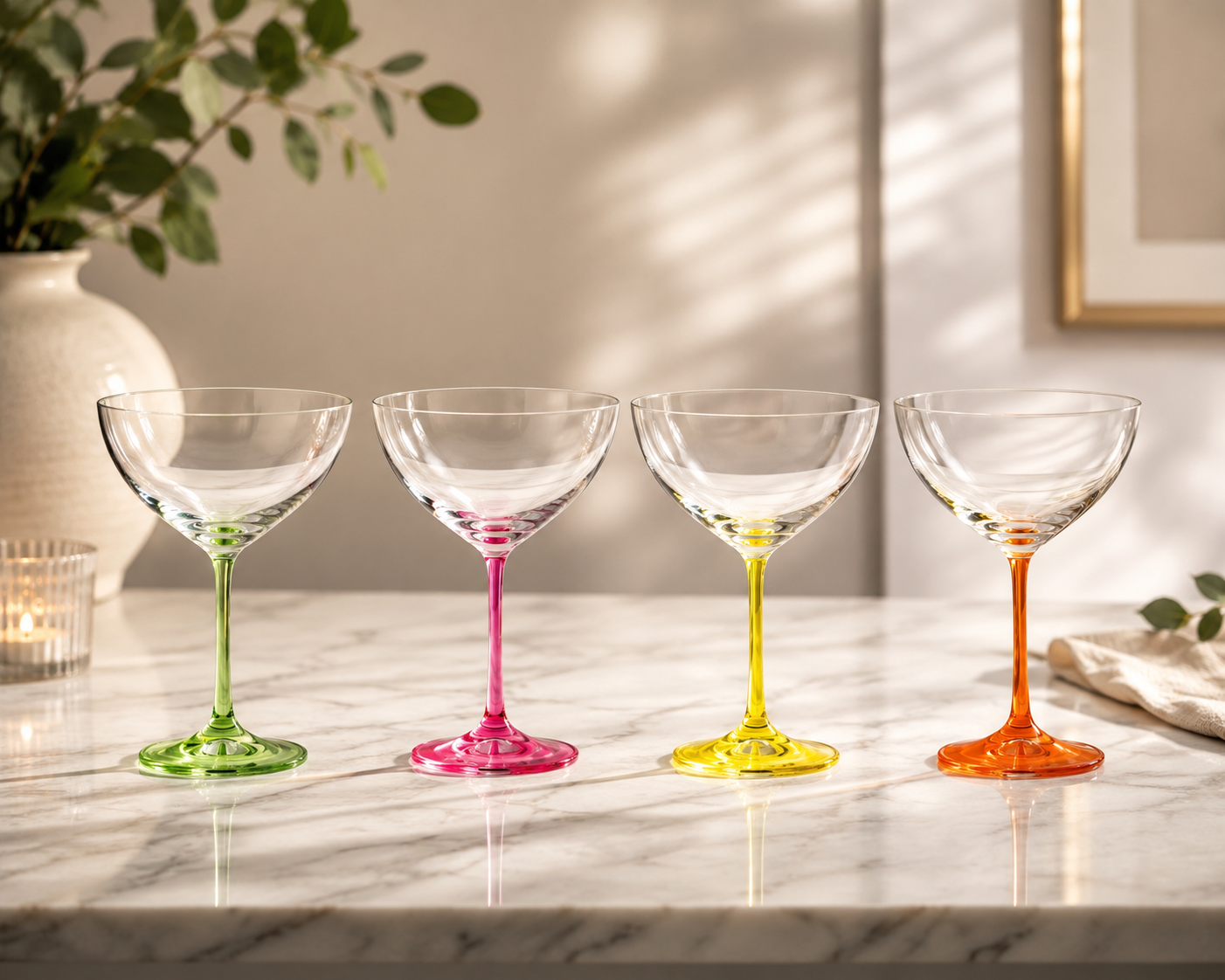 AULICA Cocktailglas NEON 340 ml | Set om 4 färgstarka glas