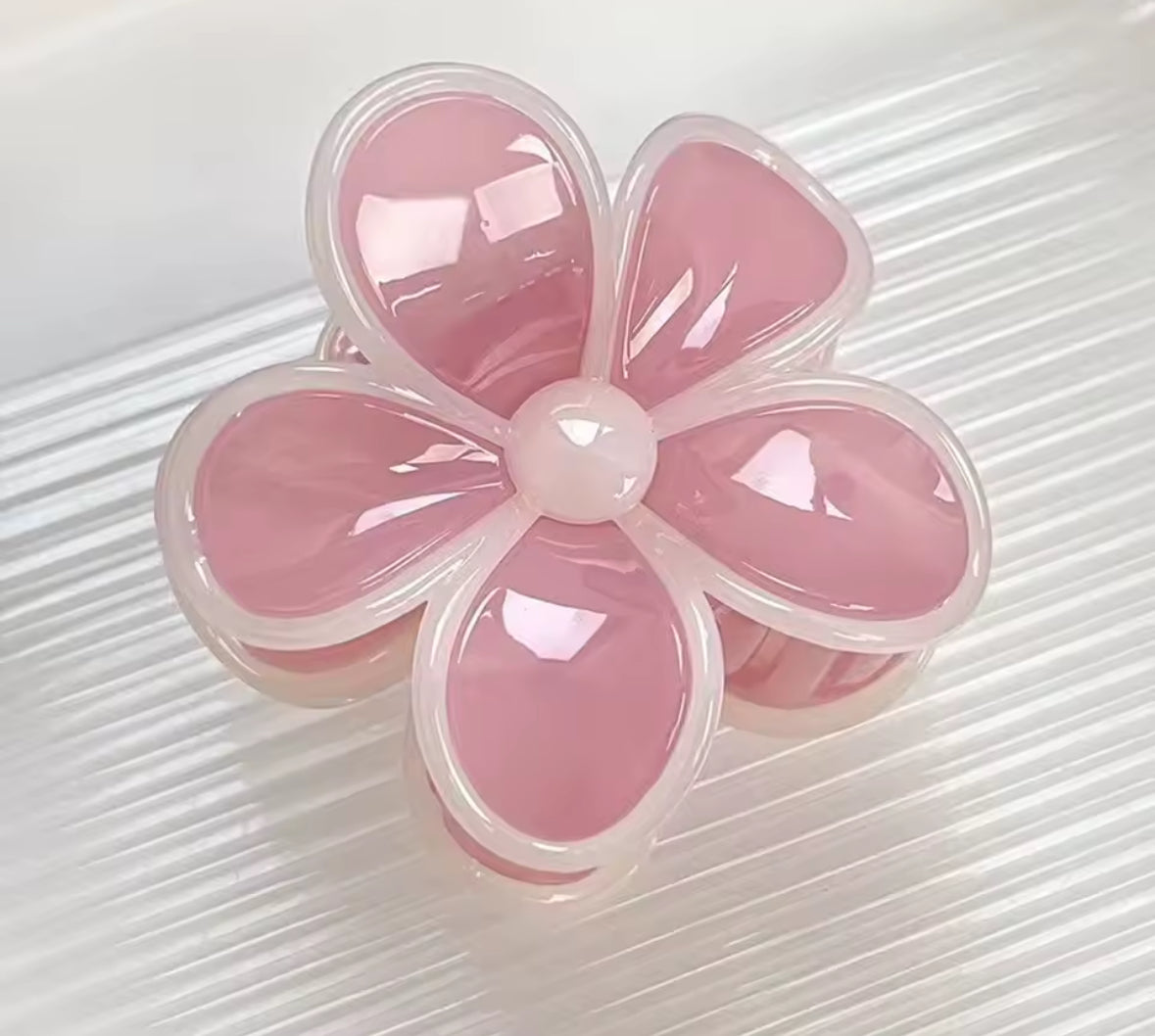 Frangipani Haarspange | Sommerlicher Blütentraum in Jelly-Farbe