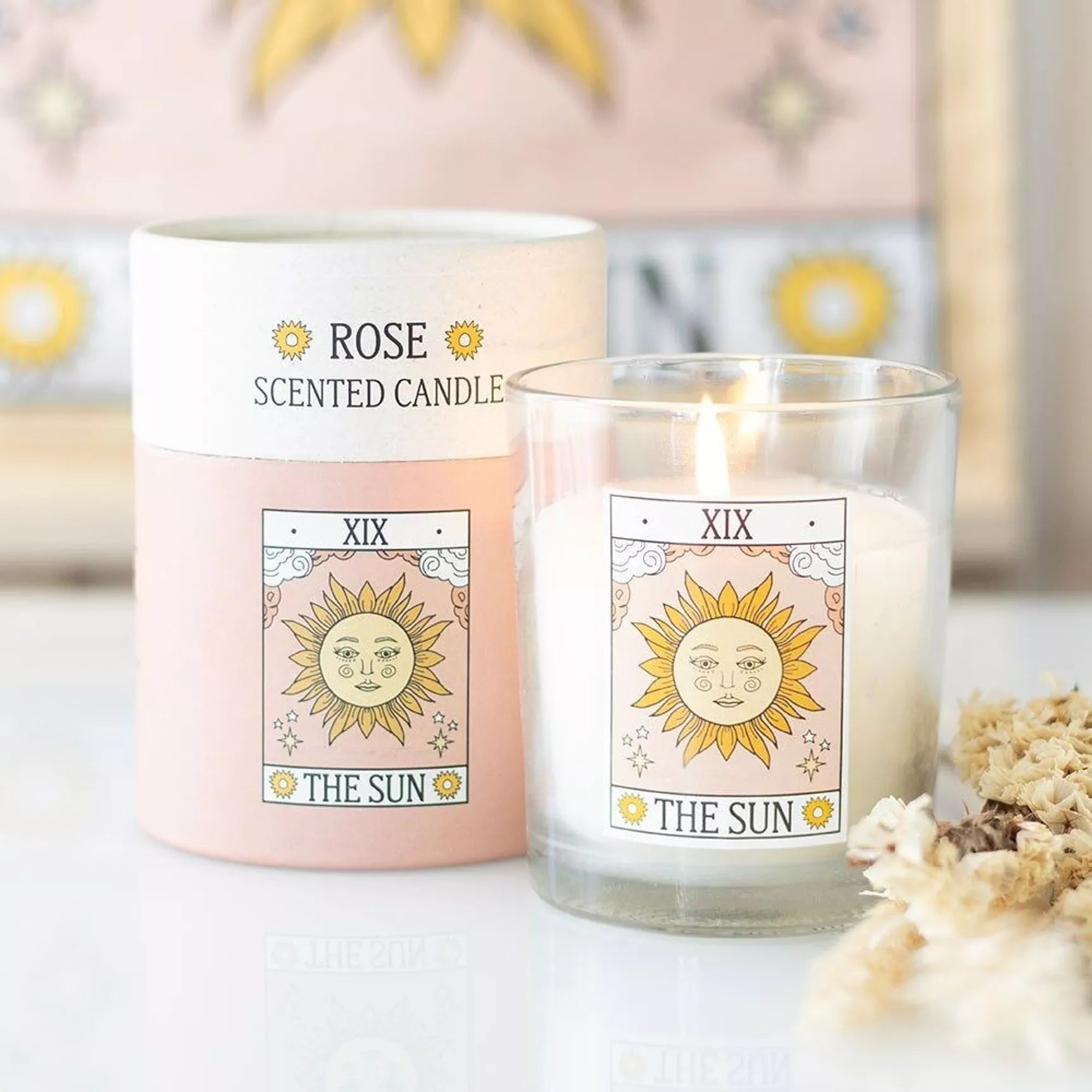 The Sun Vintage Tarot Duftkerze – Rose (29h Brenndauer)