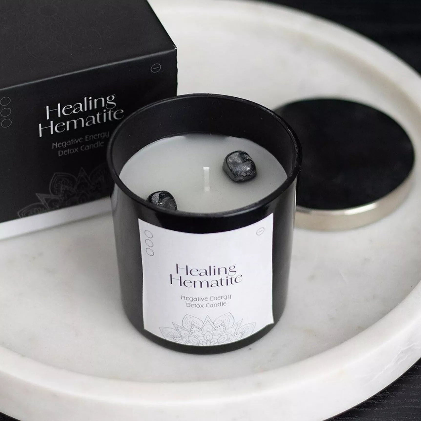 Healing Hematite Detox Candle – Rensa energin & skapa lugn