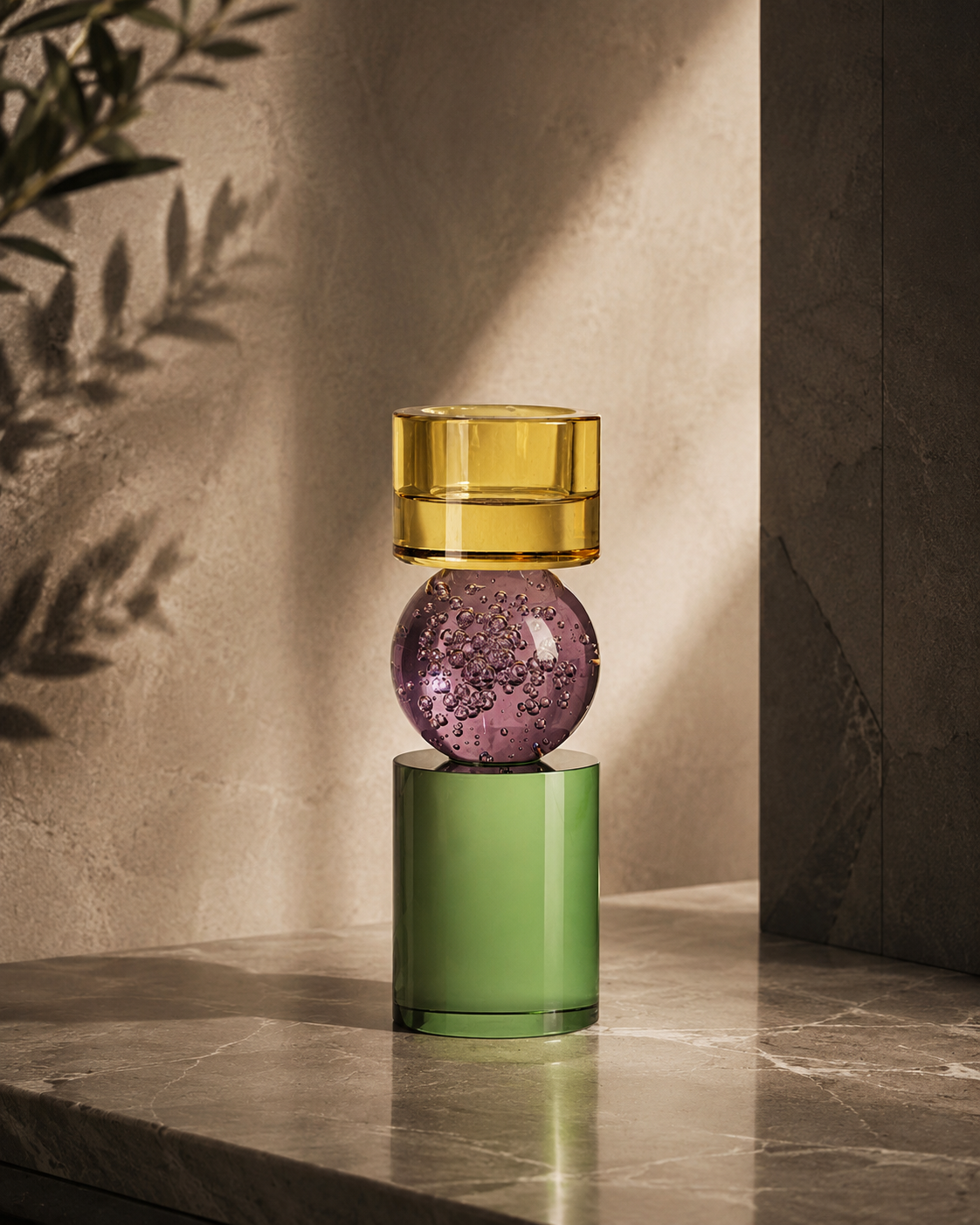 Solar Jewel Ljusstake i Glas – High | Bazar Bizar