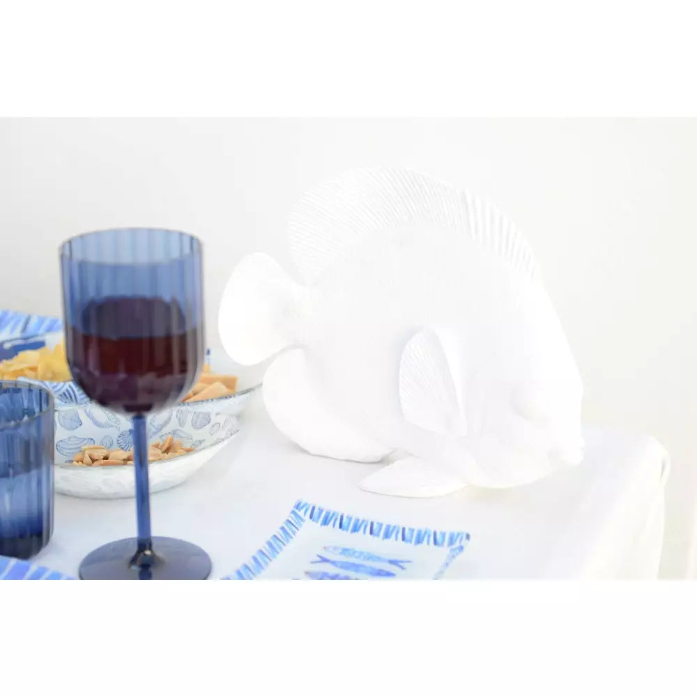 Fiskskulptur, vit (29x12x23 cm)