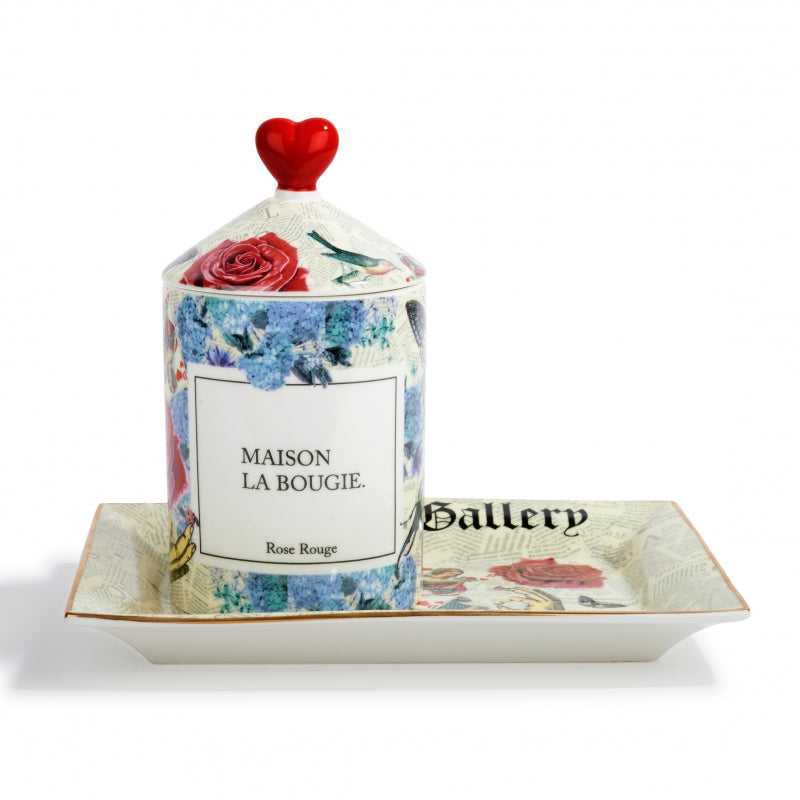 Rose Rouge - Bougie parfumée en céramique artisanale | Maison La Bougie