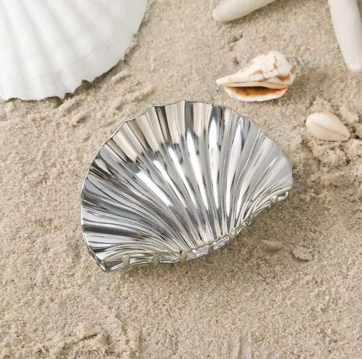 Pince à Cheveux en Forme de Coquillage | Or ou Argent | Métal