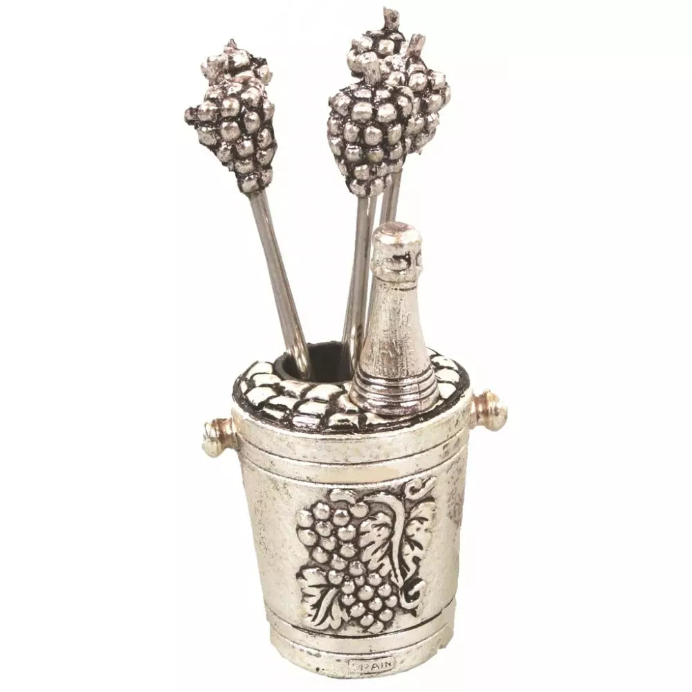 Cocktailpinnar i 6-pack | Vindruvor i silver