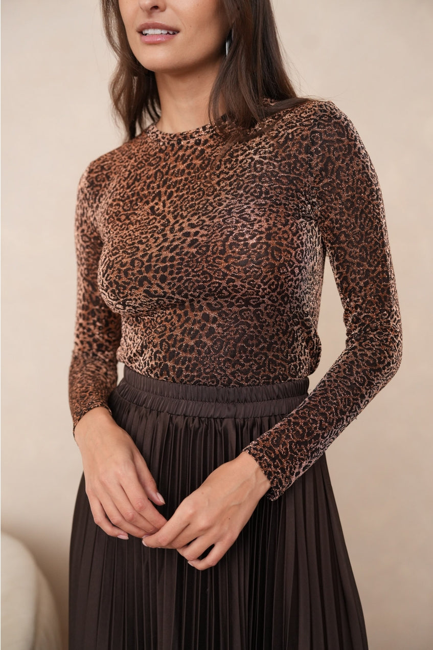 Leopard | Glitzer-Top