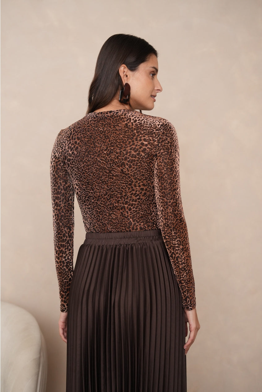 Leopard | Glitzer-Top