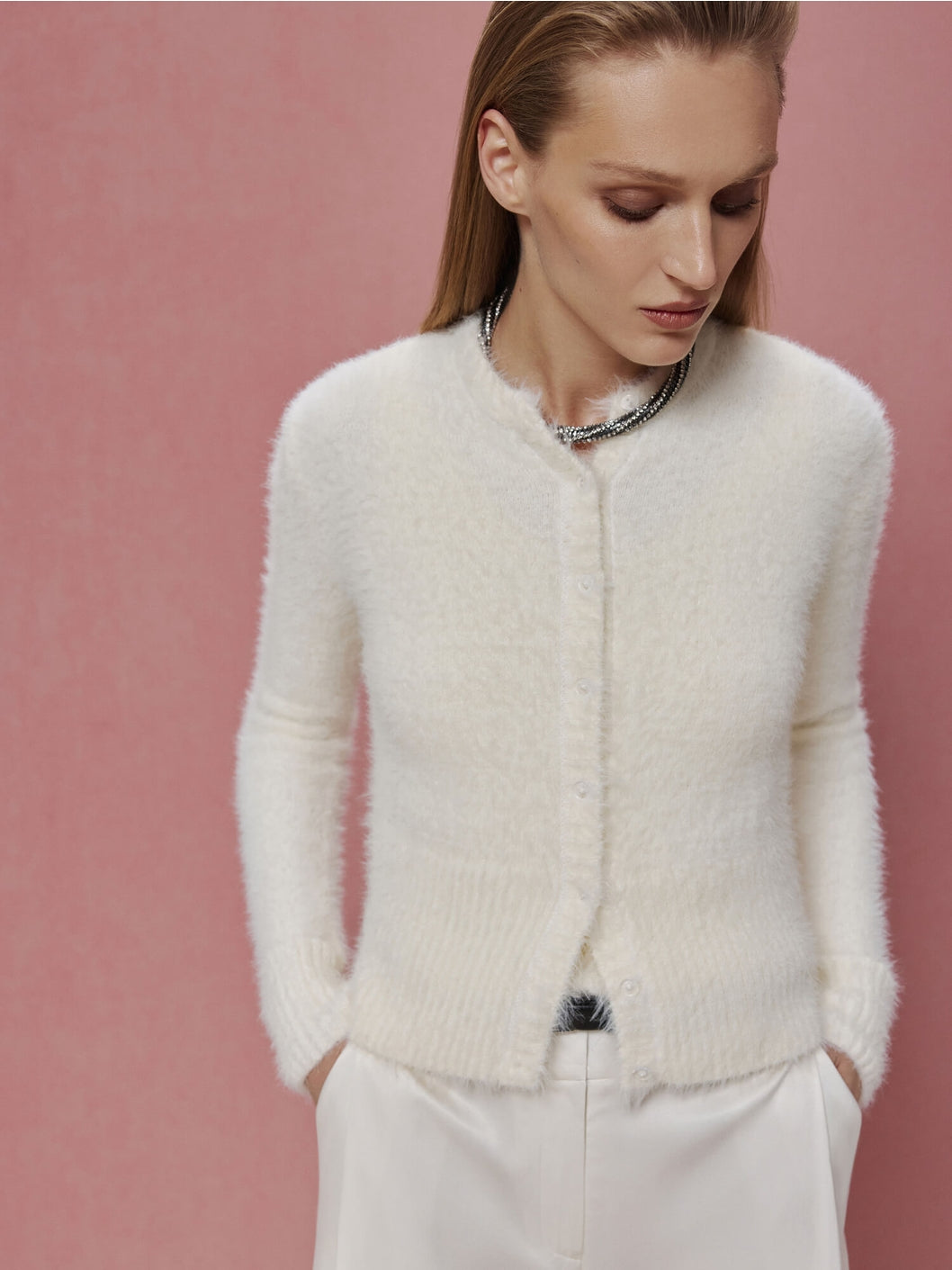Flauschige Strickjacke