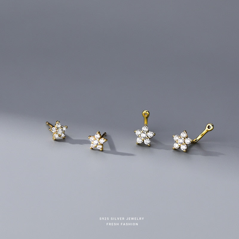 Örhängen- Flowers Back Hanging, 925 Sterling Silver