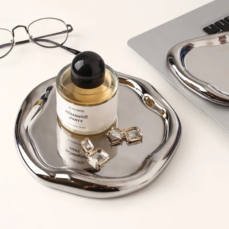 Unique Silver Plated Ceramic and Enamel Dishes