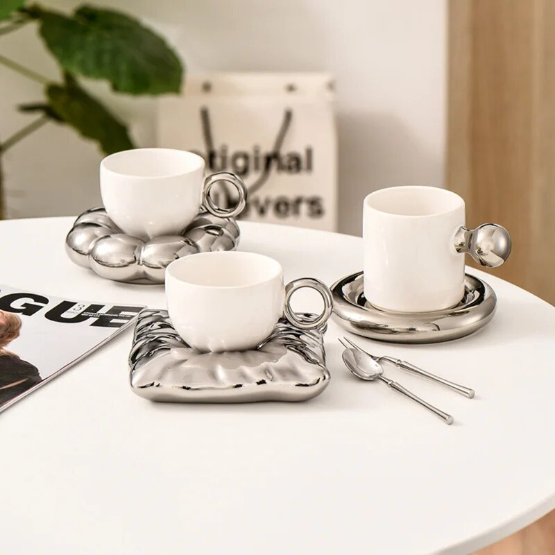 Design mug with metal plating