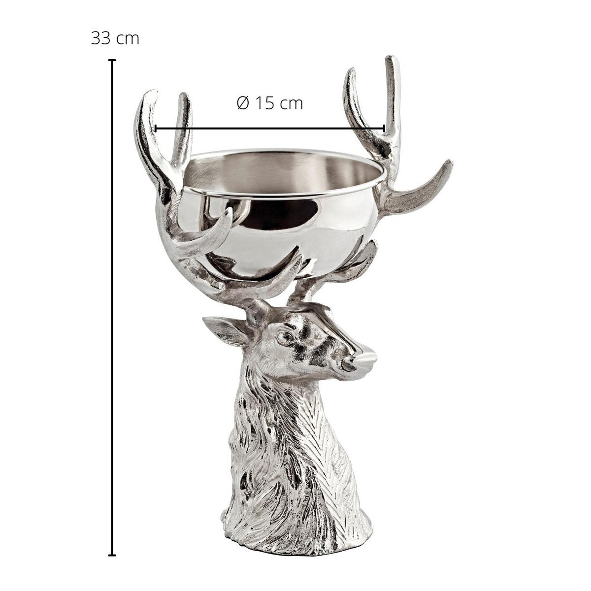 EDZARD | Deer Head with Richard Bowl, Stainless steel