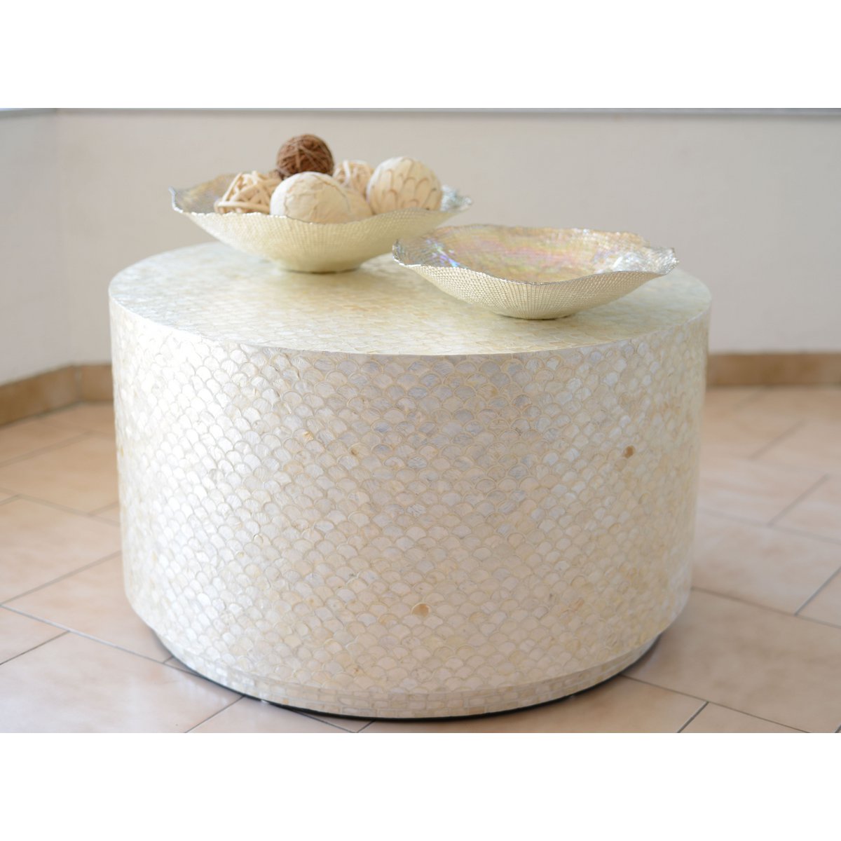 Table basse en nacre – nacré blanc
