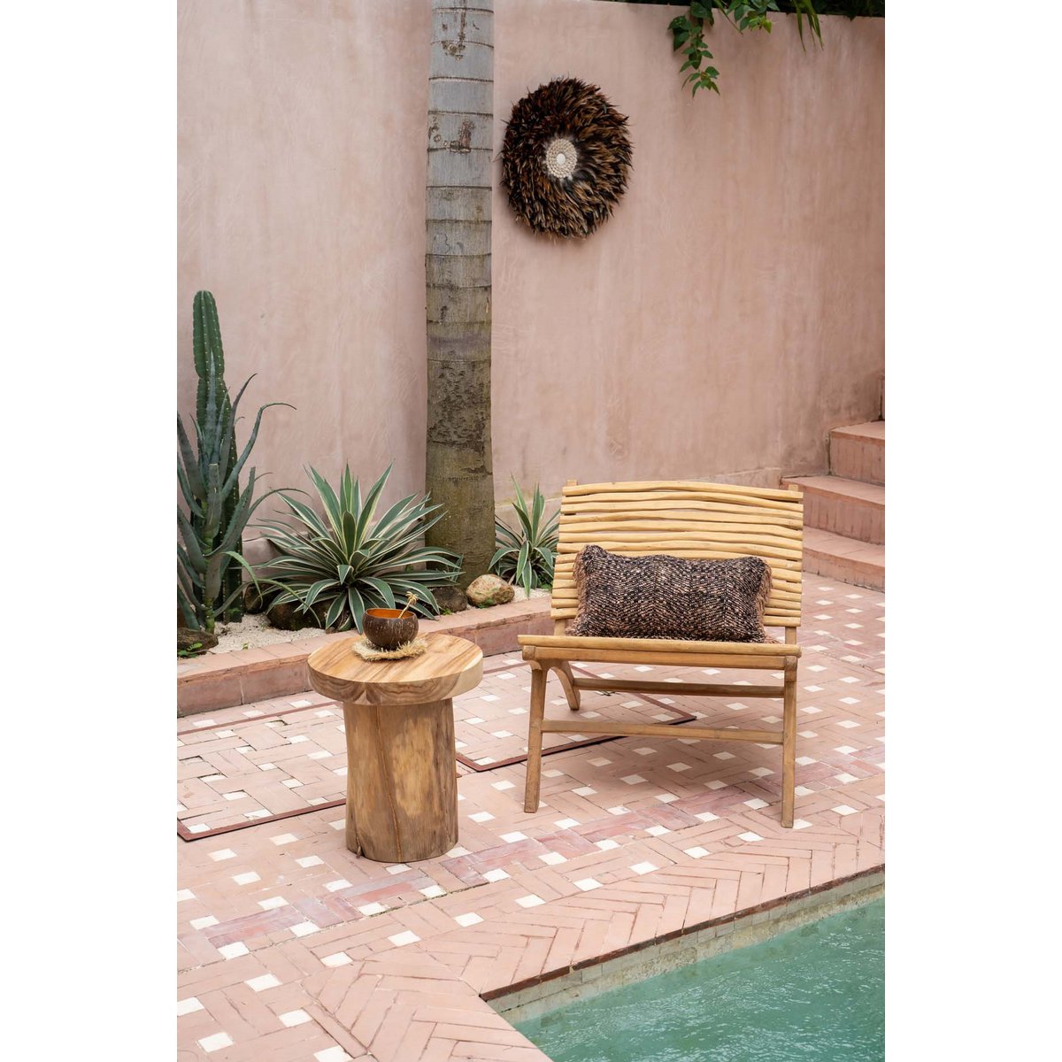 The Coastal Juju – décoration murale en plumes et coquillages (60 cm)