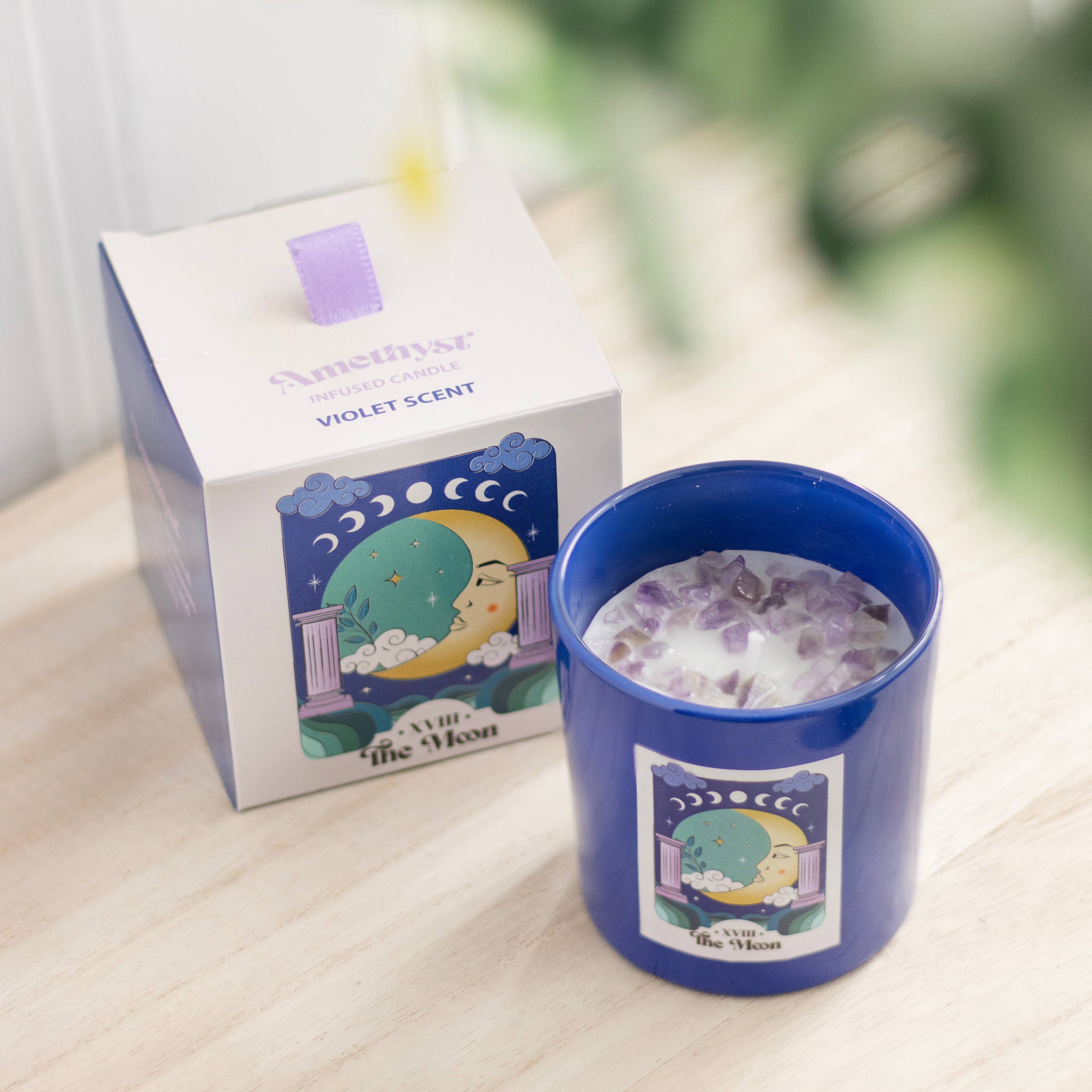The Moon - Rêves Célestes Bougie parfumée avec violette et cristaux d&