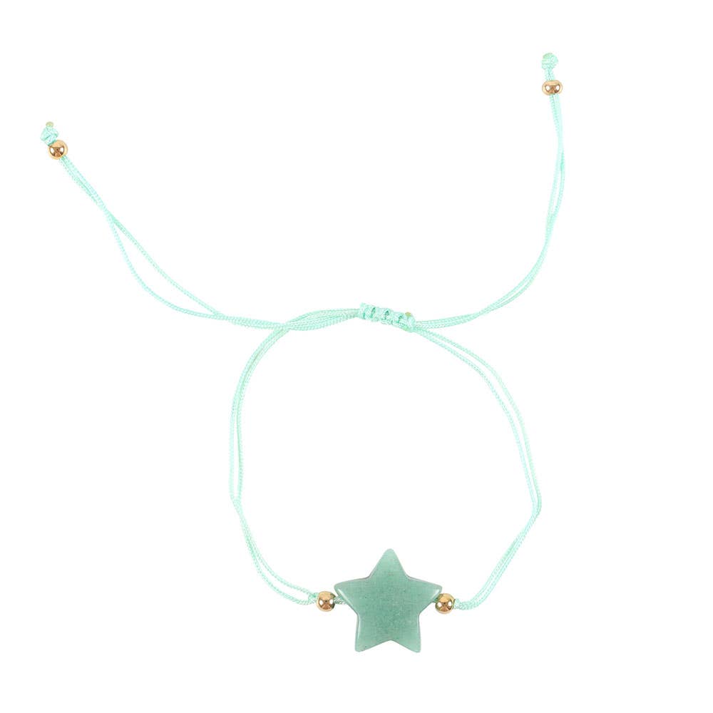 Brille de mille feux | Bracelet en Aventurine Verte avec Breloque Étoile