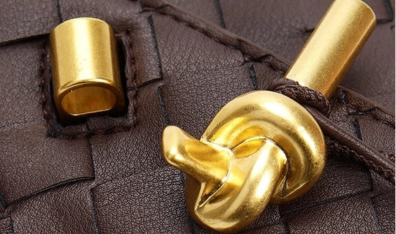 Leather woven envelope bag