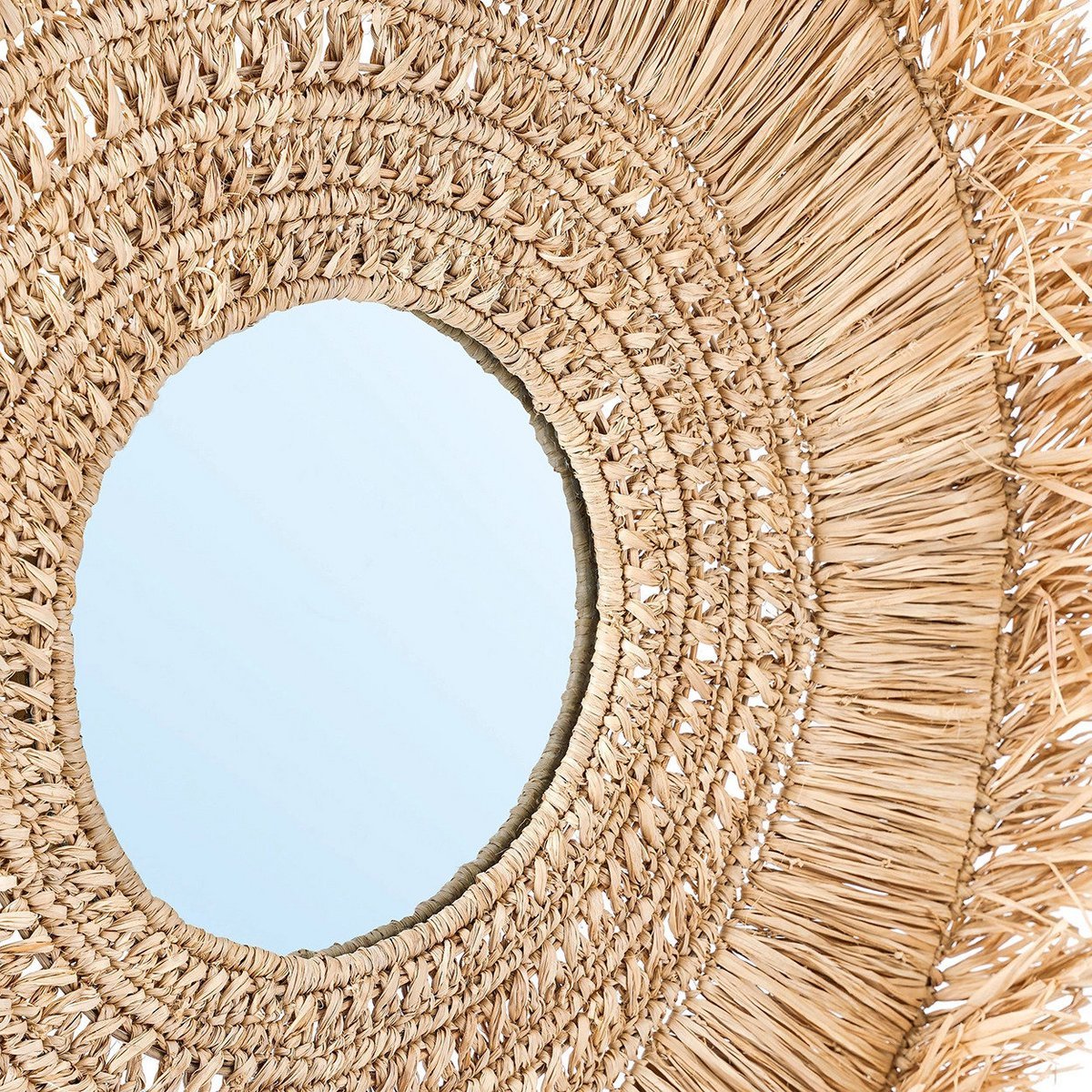 Le miroir Yuki - Herbe naturelle | Ø 70cm