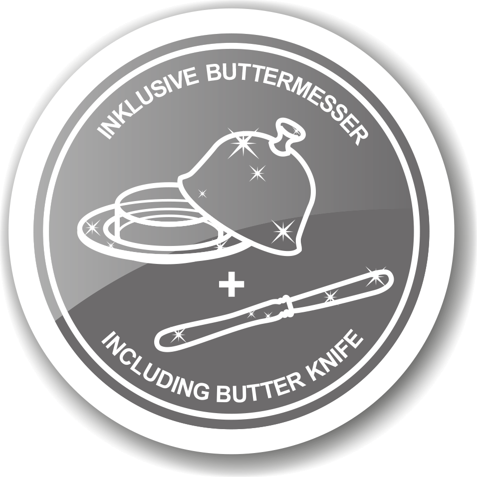 Somerset | Butterdose mit Kuh in Silber-Optik