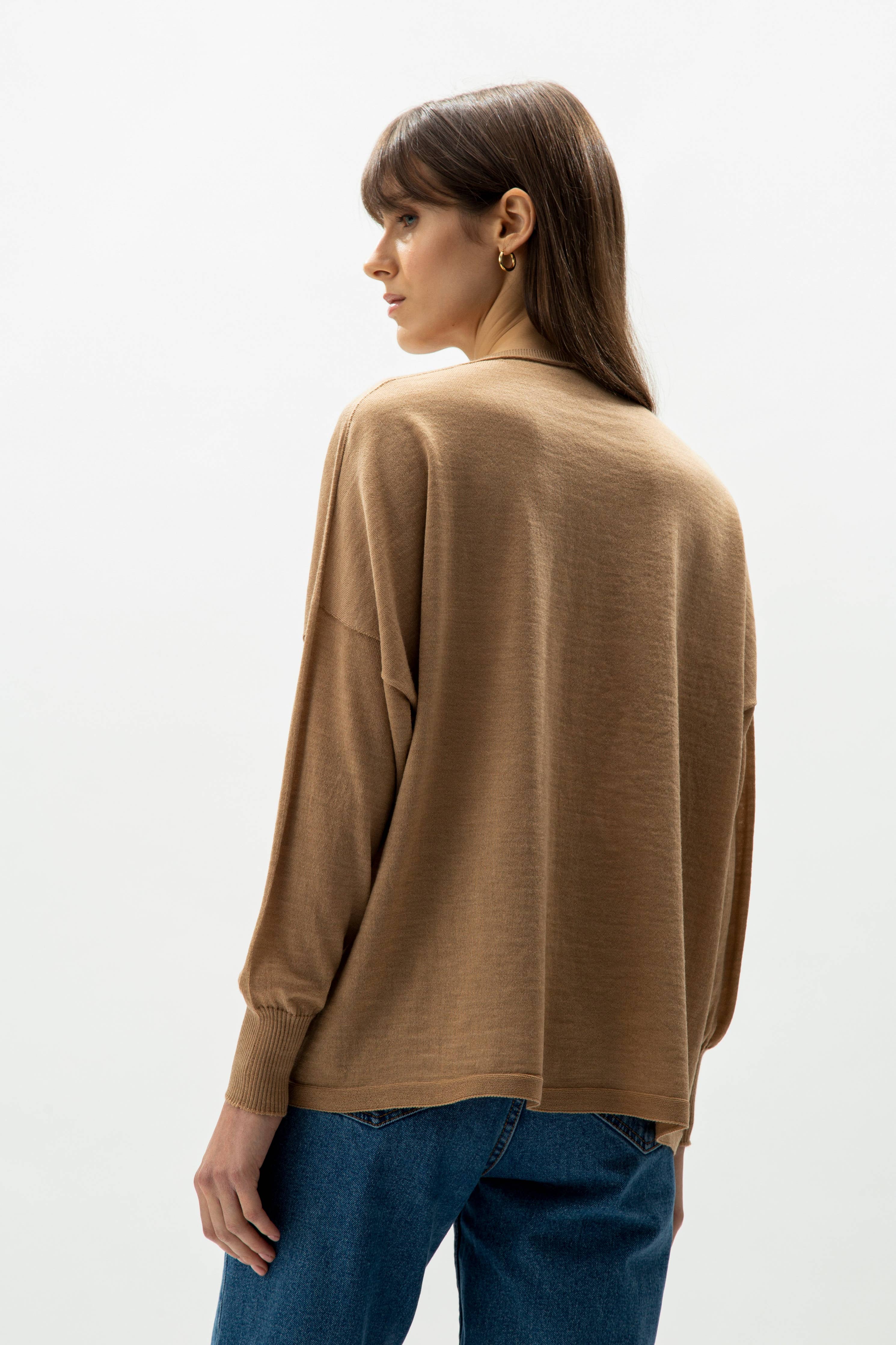 Cardigan col V en Laine Mérinos extra fine, LÈMME