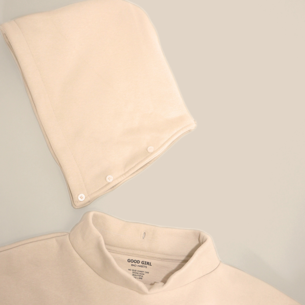 Hoodie “BAD GIRLS GO TO PARIS” – Pink / Beige / Light Blue