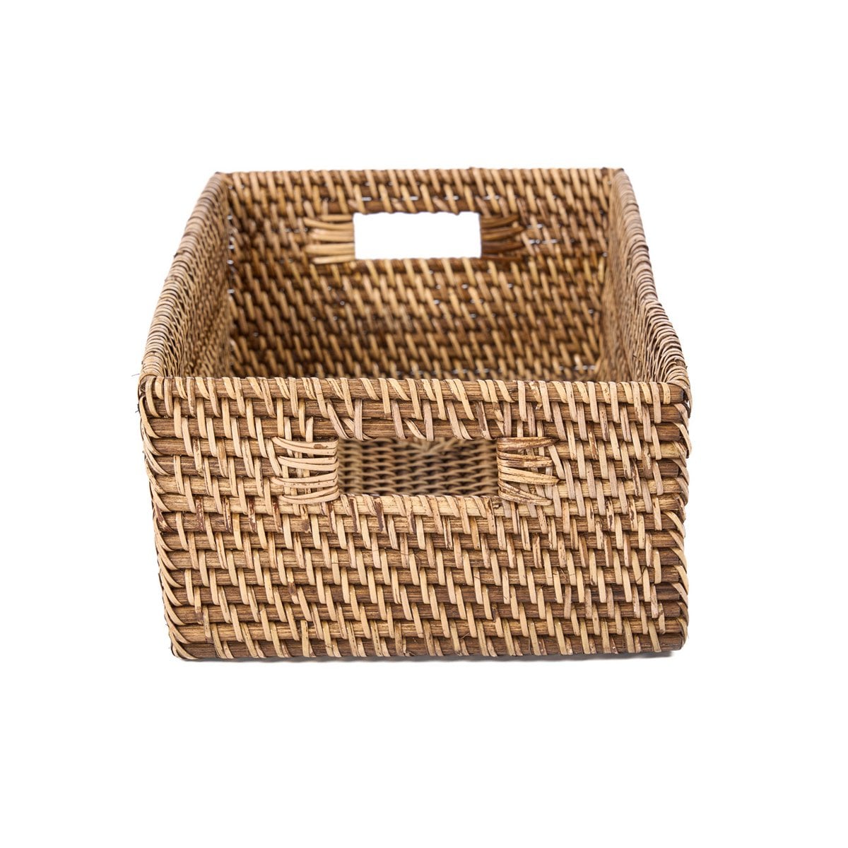 Rechteckiger Aufbewahrungskorb aus Rattan – Natur Braun