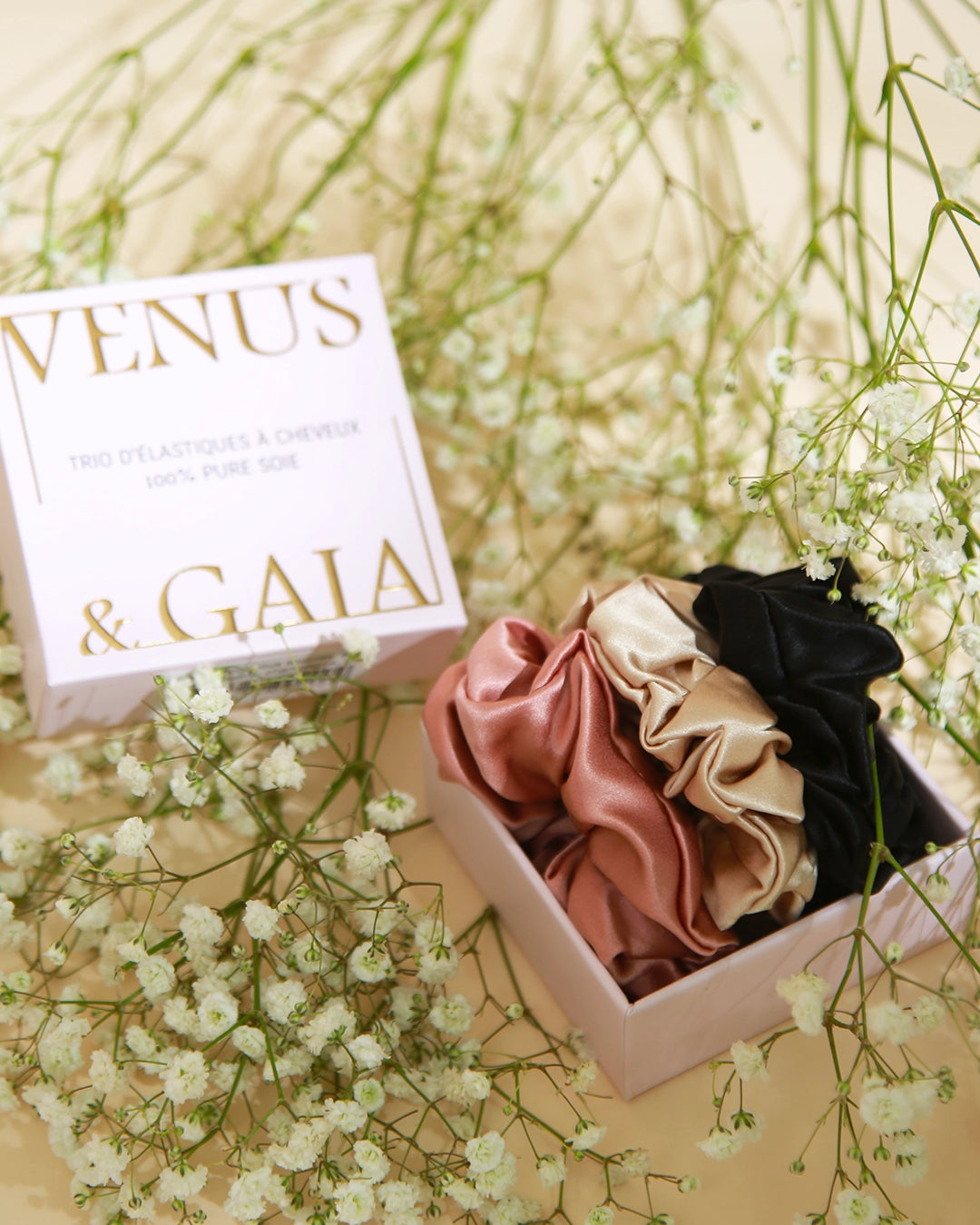 Single Lady Trio - 3 x Mulberry Silk Scrunchie, Venus & Gaia