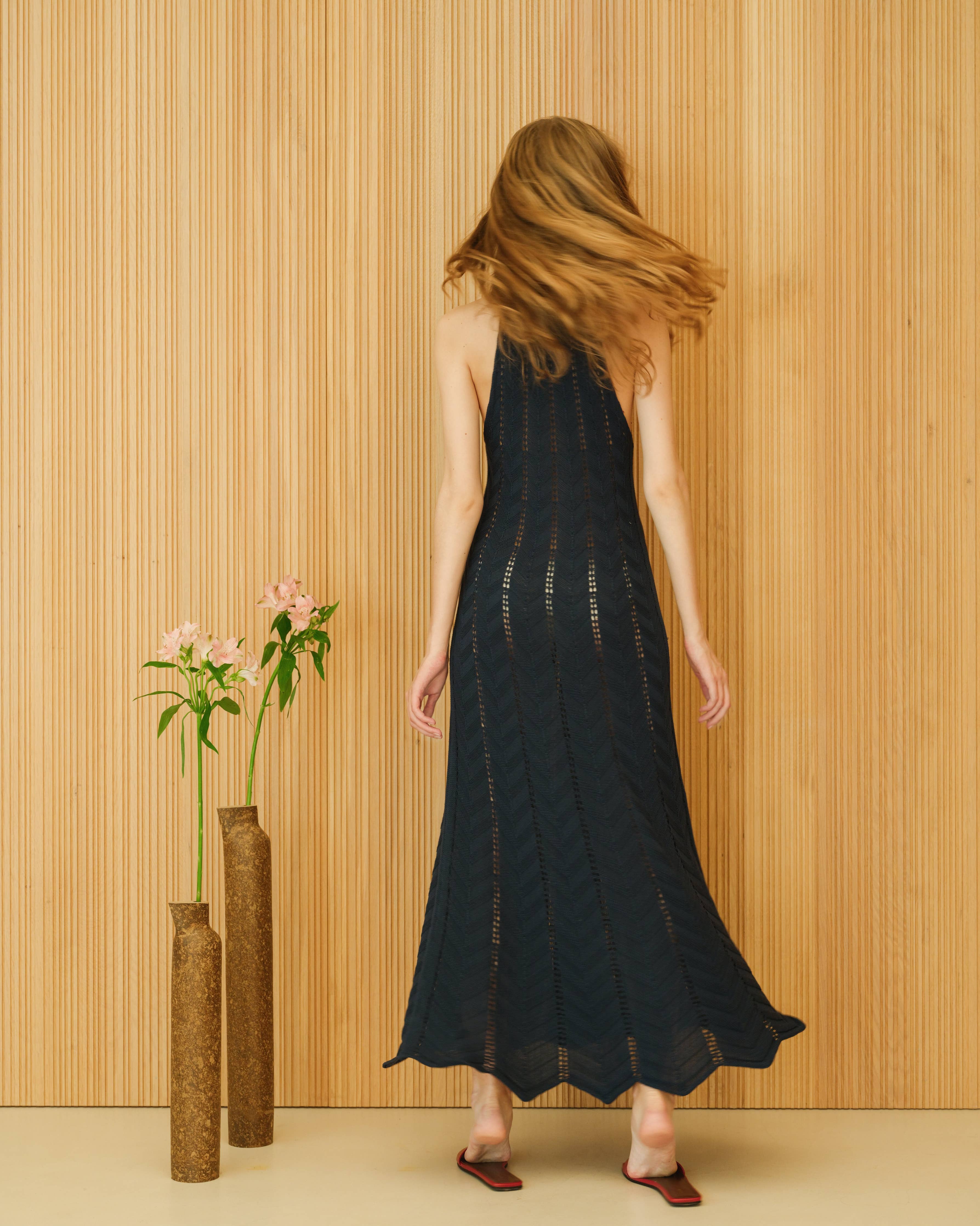 Lèmme – Zigzag Crochet Dress i 100% Italiensk Bomull