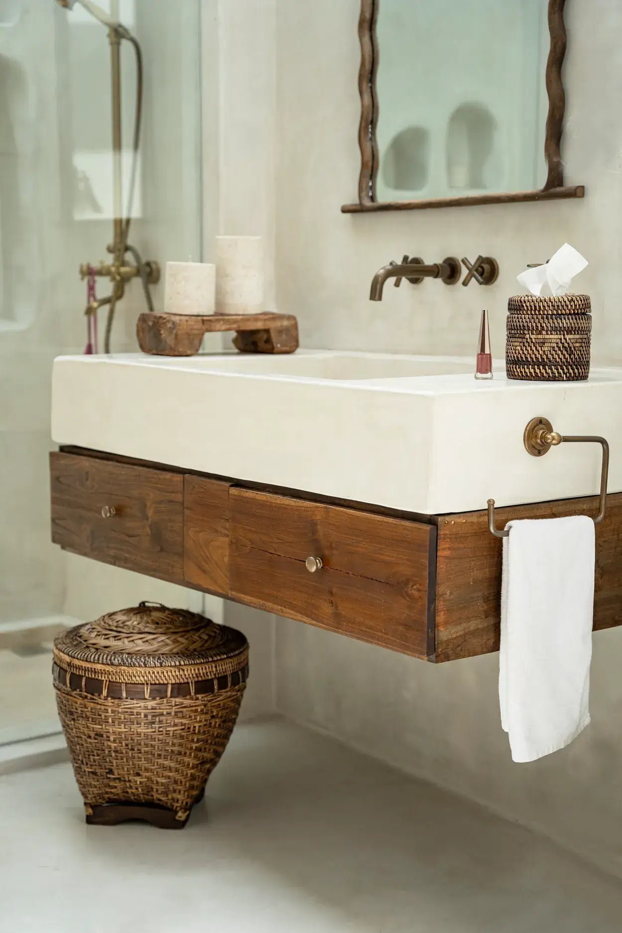 Le panier de rangement colonial – Marron naturel – Taille L