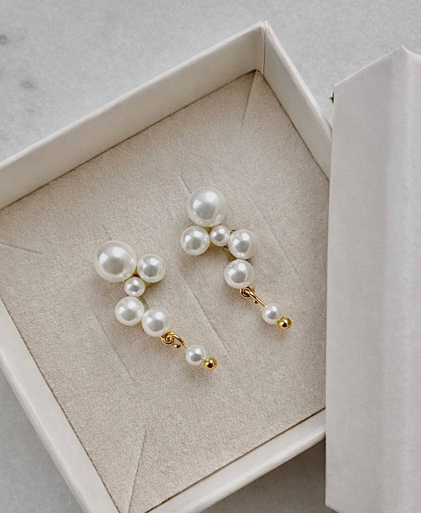 Esen Earrings – 18K Gold Plated Sterling Silver & Mother of Pearl