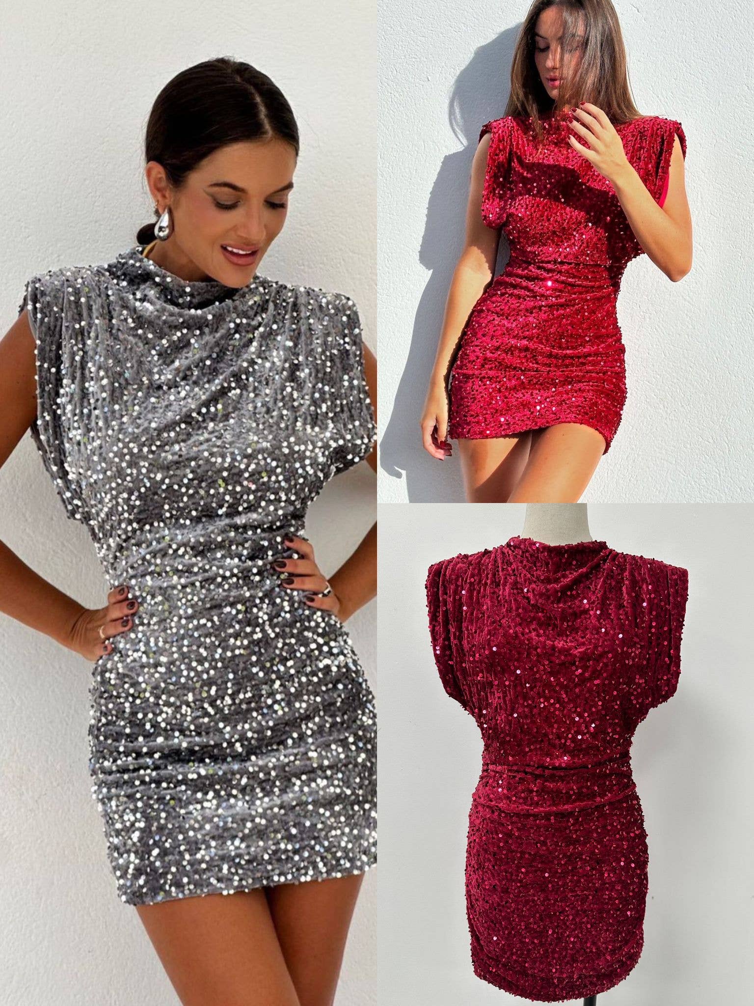 Paillettenkleid aus Samt