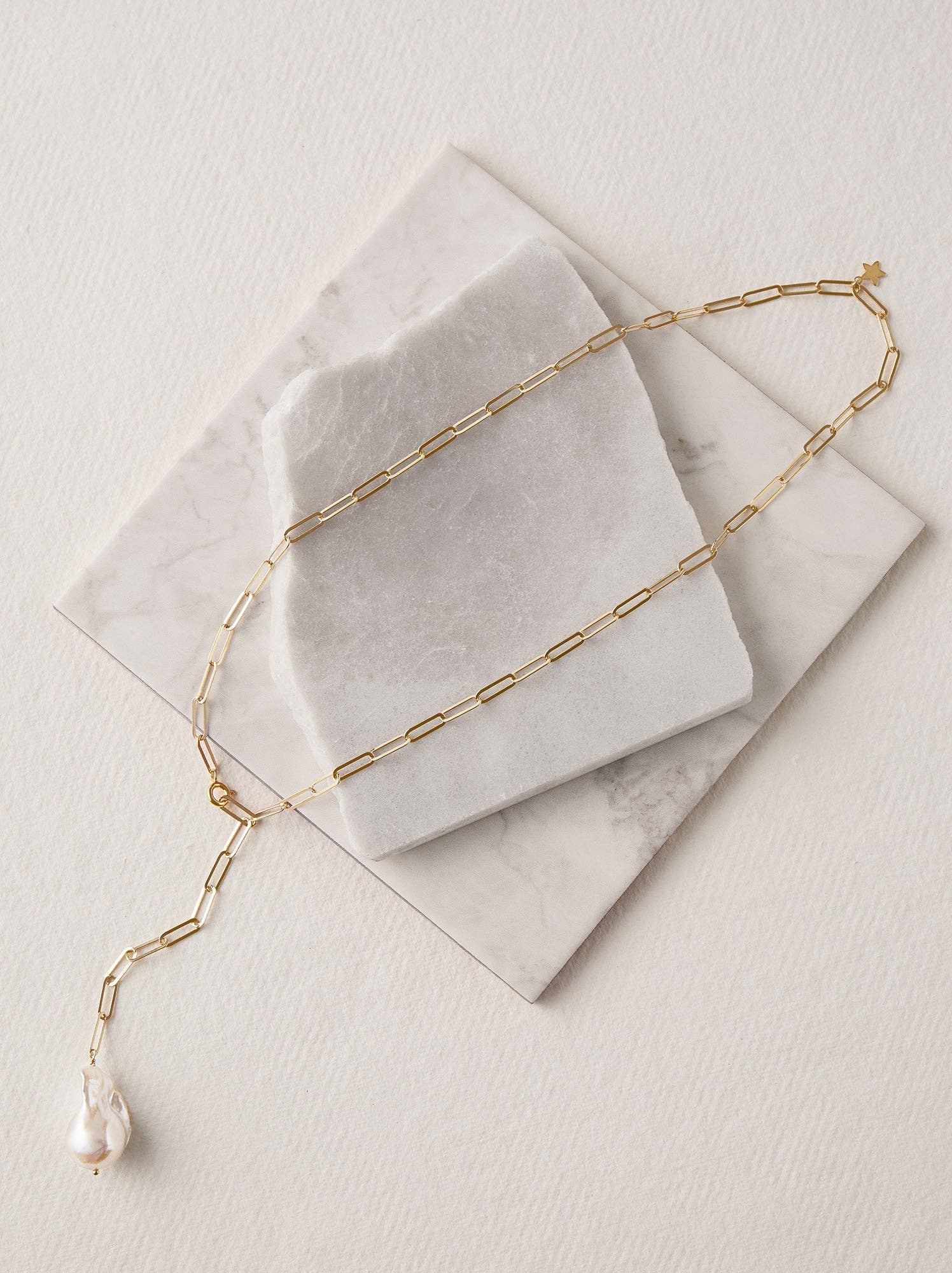 Giulia Halskette | Echte Barockperle | 925 Silber & Gold